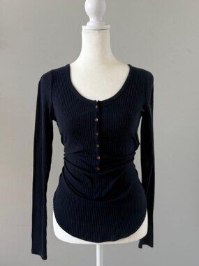 Vintage Abercrombie & Fitch ribbed long sleeve blouse